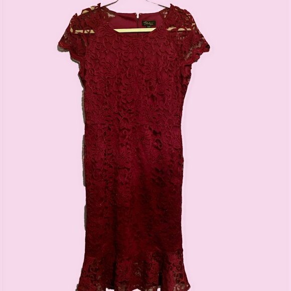 Thalia Sodi Formal Burgundy/Red Sparkle Dress - Picture 3 of 9